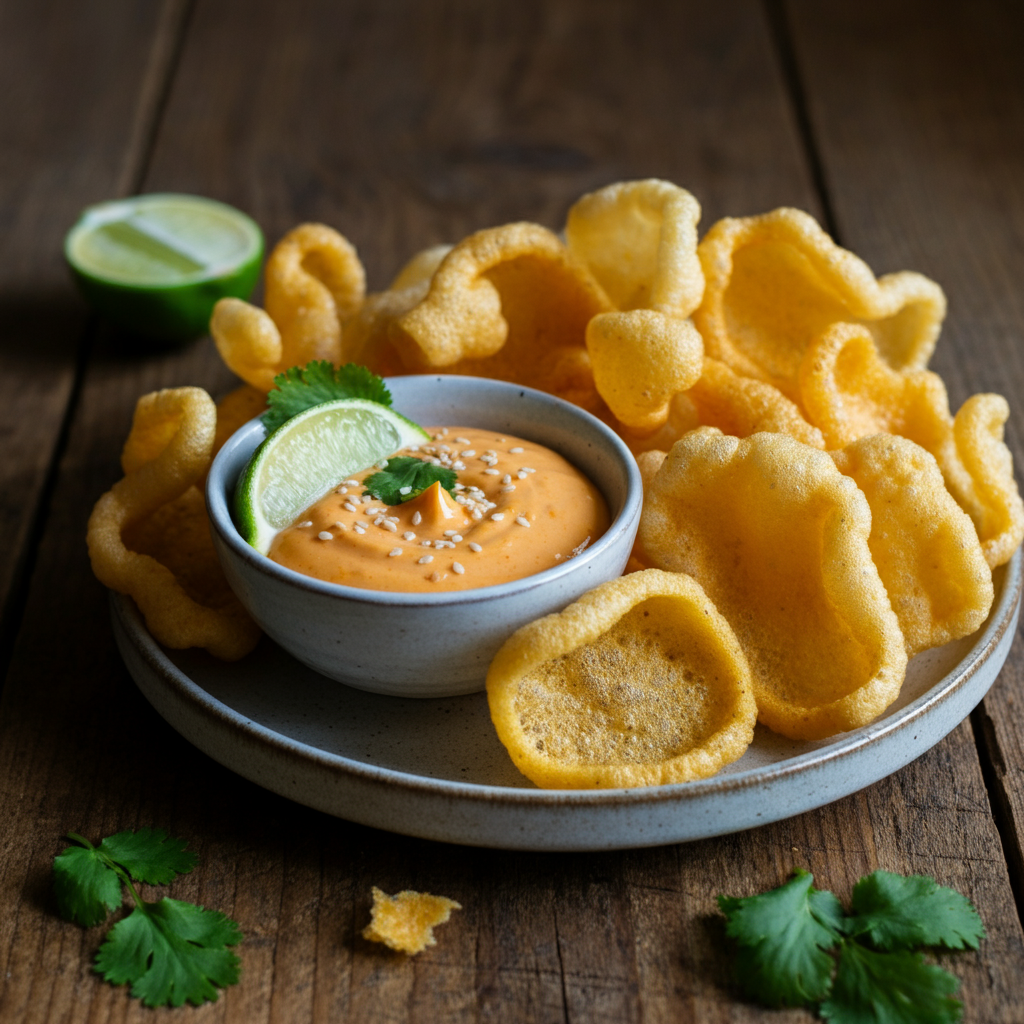 Homemade Prawn Crackers Recipe with Sriracha Mango Honey Dressing Dip